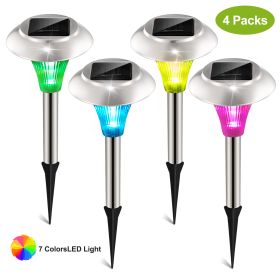 12Pcs 8Pcs 4Pcs Solar Garden Lights IP44 Waterproof 7 Color Changing For Yard Driveway Walkway (Option: 4PCS)