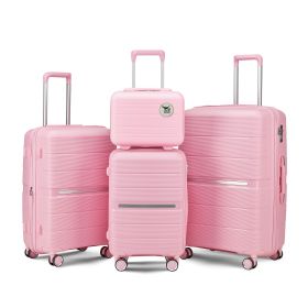 Luggage Sets 4 Piece(14/20/24/28) PP Lightweight & Durable Expandable suitcase (Color: as Pic)